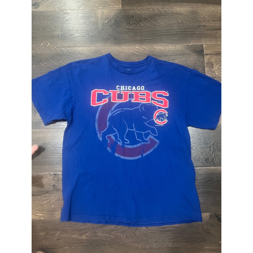 MLB Chicago Cubs Graphic T-Shirt Mens XL Royal Blue Genuine Merchandise Baseball